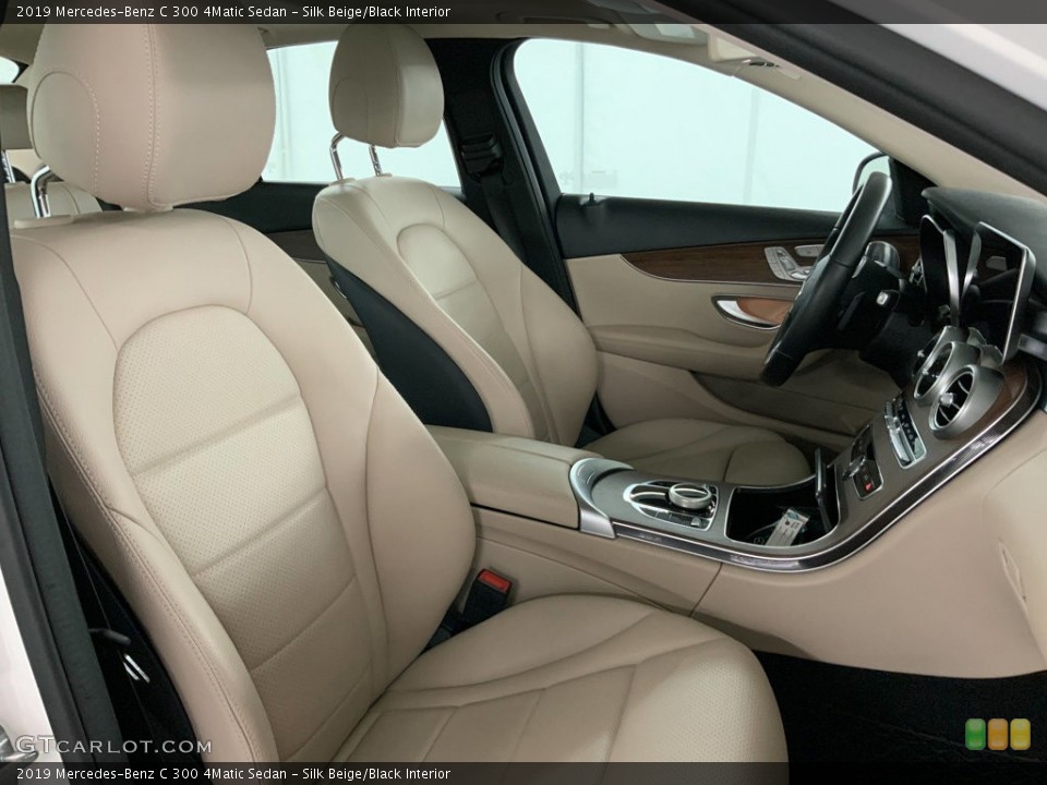 Silk Beige/Black Interior Front Seat for the 2019 Mercedes-Benz C 300 4Matic Sedan #145994100