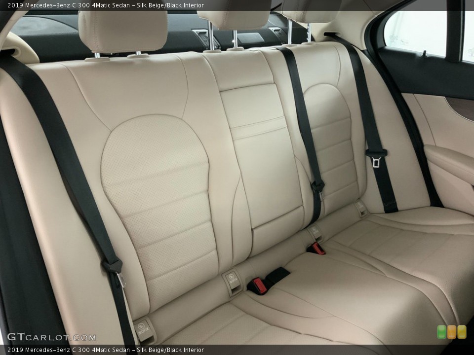 Silk Beige/Black Interior Rear Seat for the 2019 Mercedes-Benz C 300 4Matic Sedan #145994118