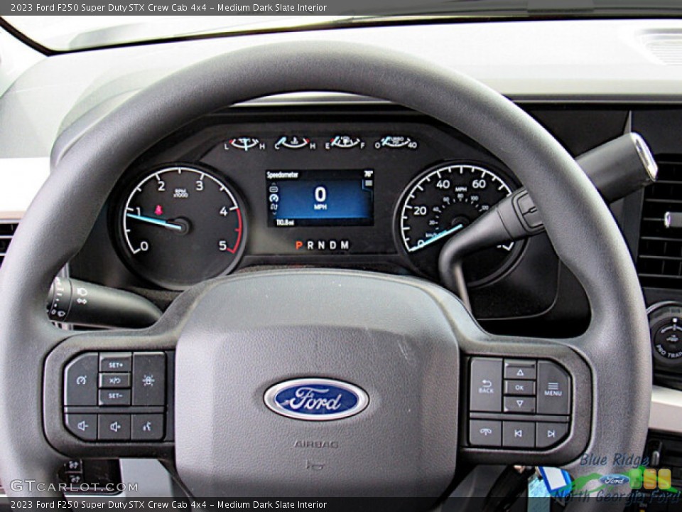 Medium Dark Slate Interior Steering Wheel for the 2023 Ford F250 Super Duty STX Crew Cab 4x4 #145998554