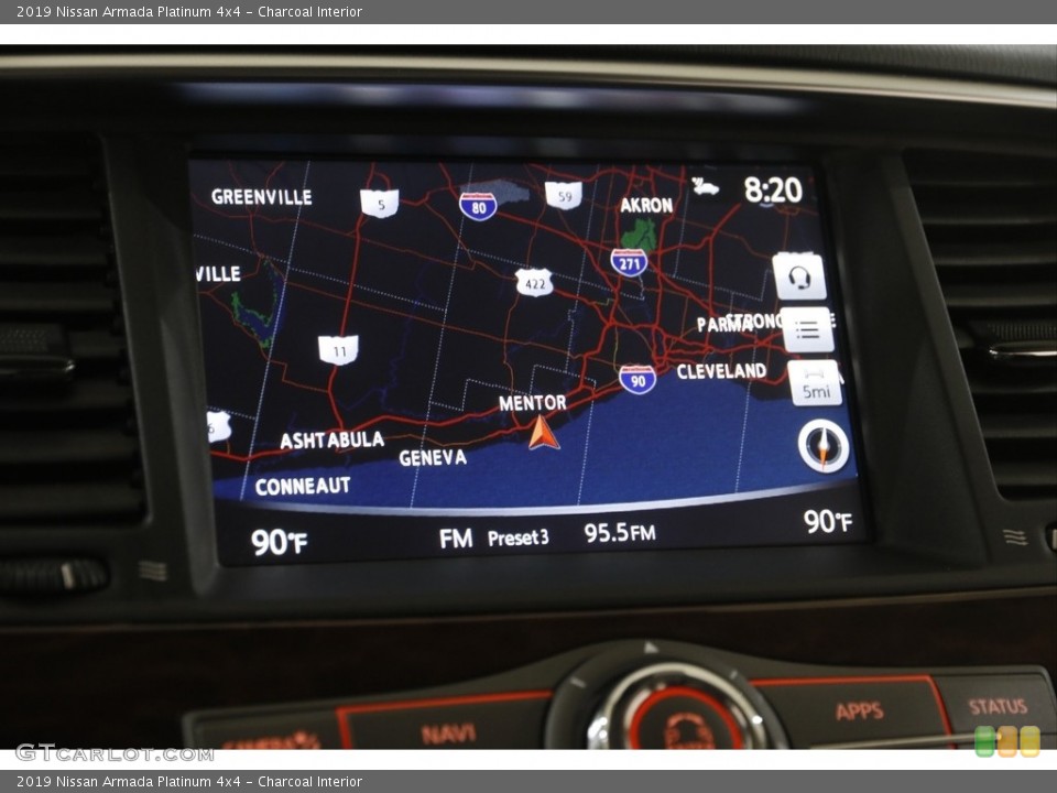 Charcoal Interior Navigation for the 2019 Nissan Armada Platinum 4x4 #146000782