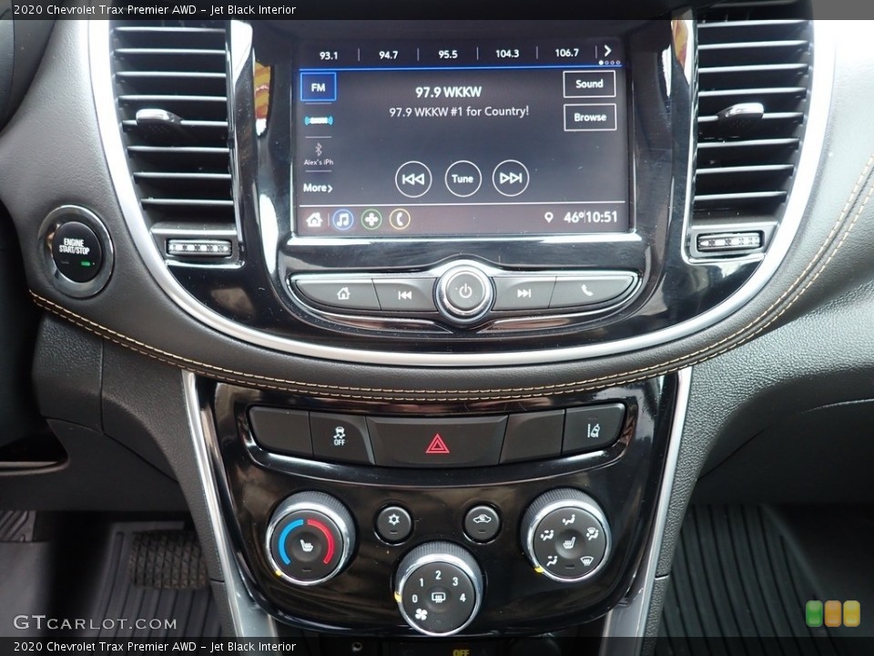 Jet Black Interior Controls for the 2020 Chevrolet Trax Premier AWD #146003233