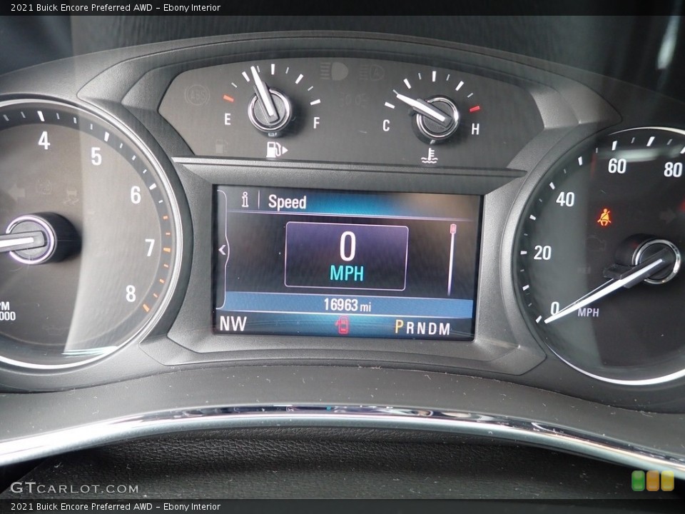 Ebony Interior Gauges for the 2021 Buick Encore Preferred AWD #146007103