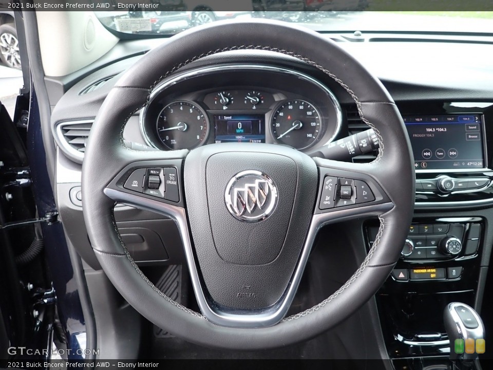 Ebony Interior Steering Wheel for the 2021 Buick Encore Preferred AWD #146007145
