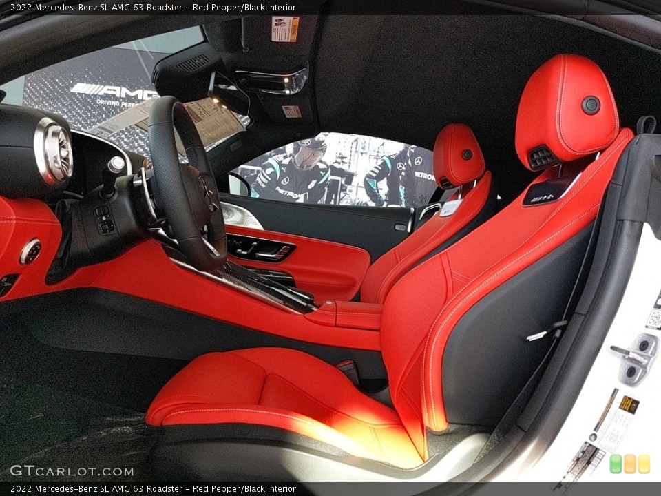 Red Pepper/Black Interior Front Seat for the 2022 Mercedes-Benz SL AMG 63 Roadster #146008882
