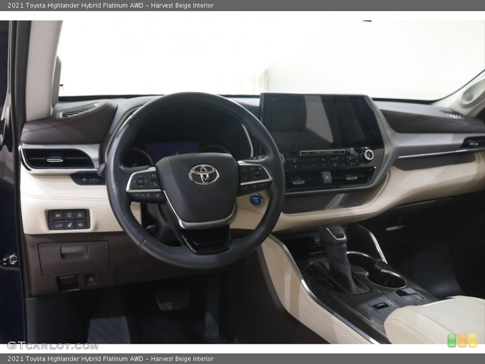 Harvest Beige Interior Dashboard for the 2021 Toyota Highlander Hybrid Platinum AWD #146015268