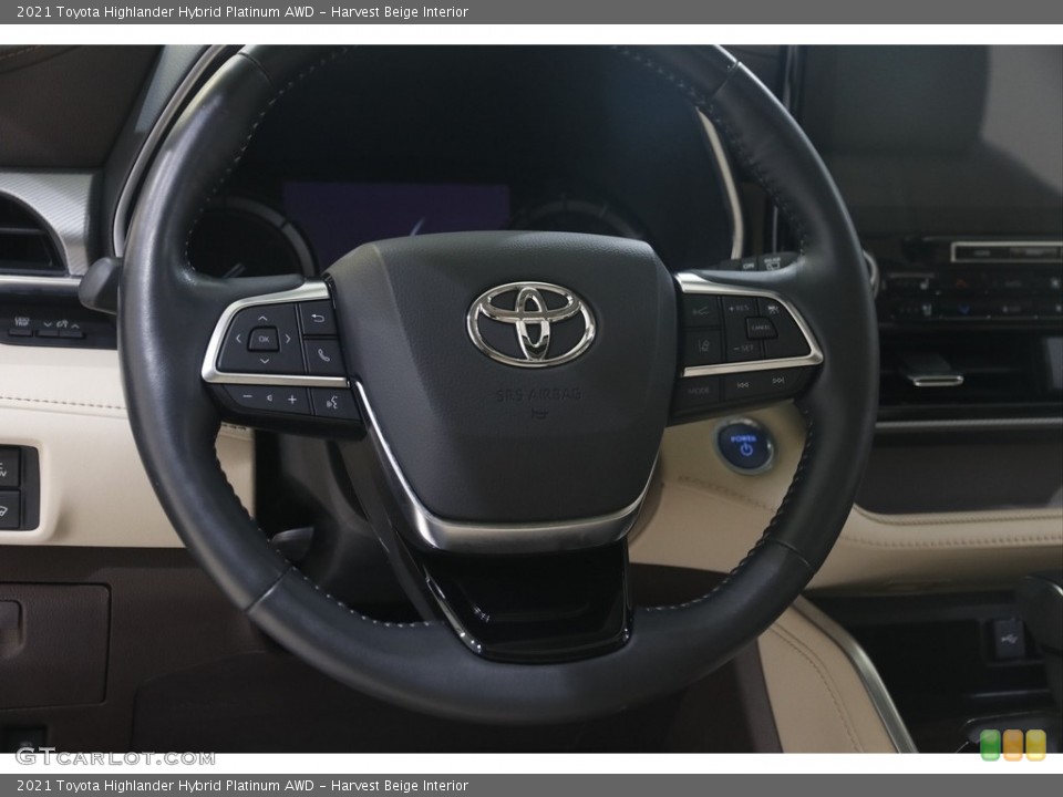 Harvest Beige Interior Steering Wheel for the 2021 Toyota Highlander Hybrid Platinum AWD #146015289