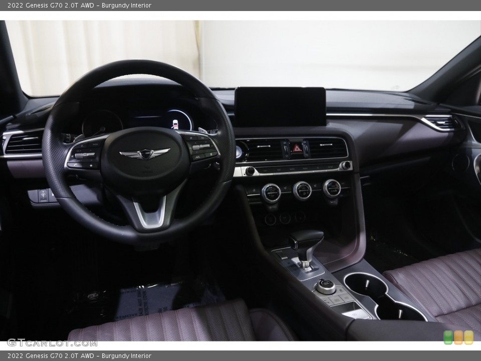 Burgundy Interior Dashboard for the 2022 Genesis G70 2.0T AWD #146020259