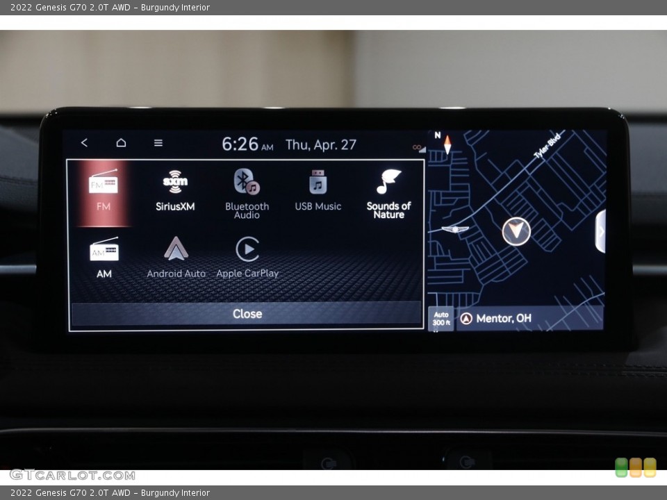 Burgundy Interior Navigation for the 2022 Genesis G70 2.0T AWD #146020418