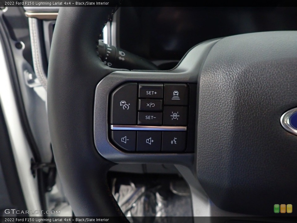 Black/Slate Interior Steering Wheel for the 2022 Ford F150 Lightning Lariat 4x4 #146026562