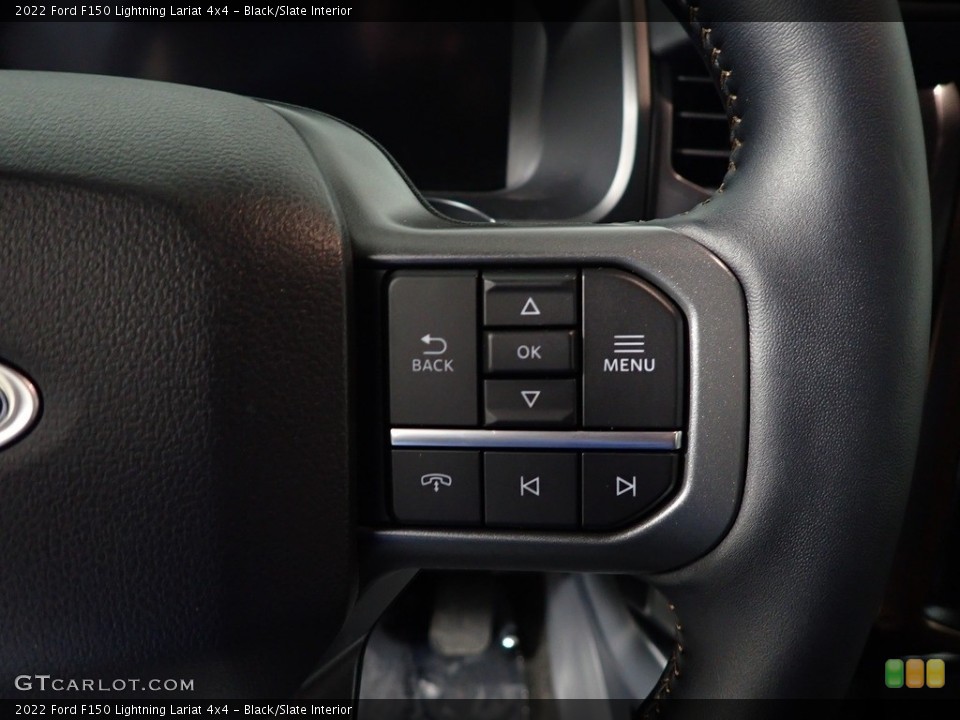 Black/Slate Interior Steering Wheel for the 2022 Ford F150 Lightning Lariat 4x4 #146026565