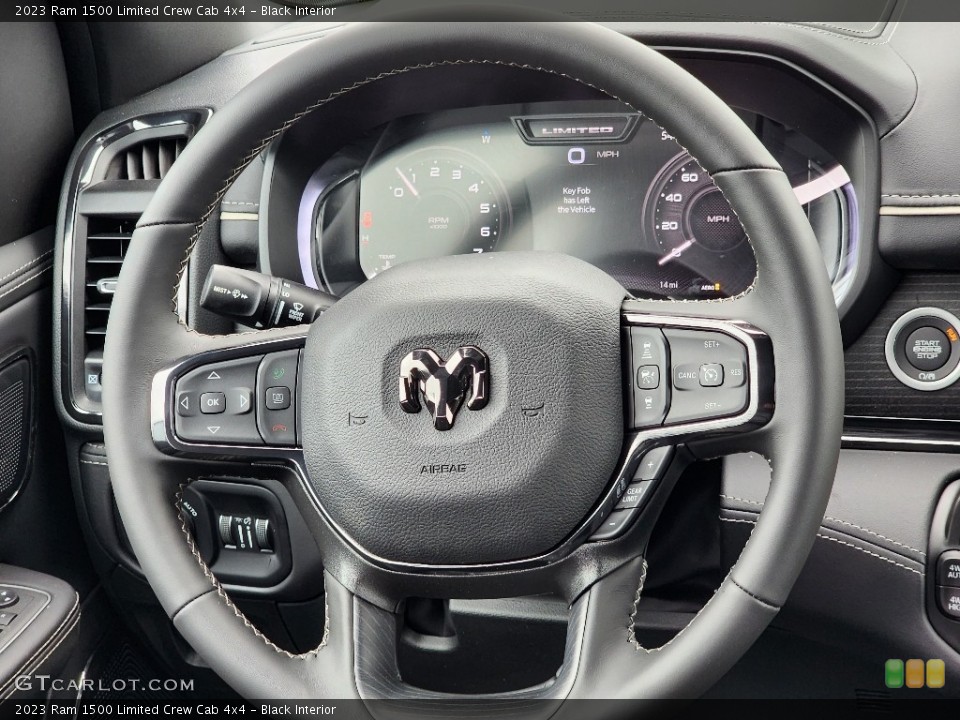 Black Interior Steering Wheel for the 2023 Ram 1500 Limited Crew Cab 4x4 #146028401