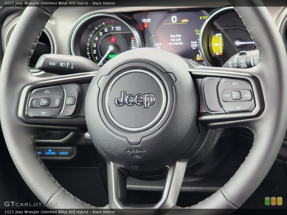 Black Interior Steering Wheel for the 2023 Jeep Wrangler Unlimited Willys 4XE Hybrid #146028935