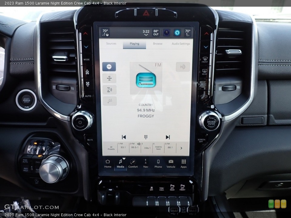 Black Interior Controls for the 2023 Ram 1500 Laramie Night Edition Crew Cab 4x4 #146031395