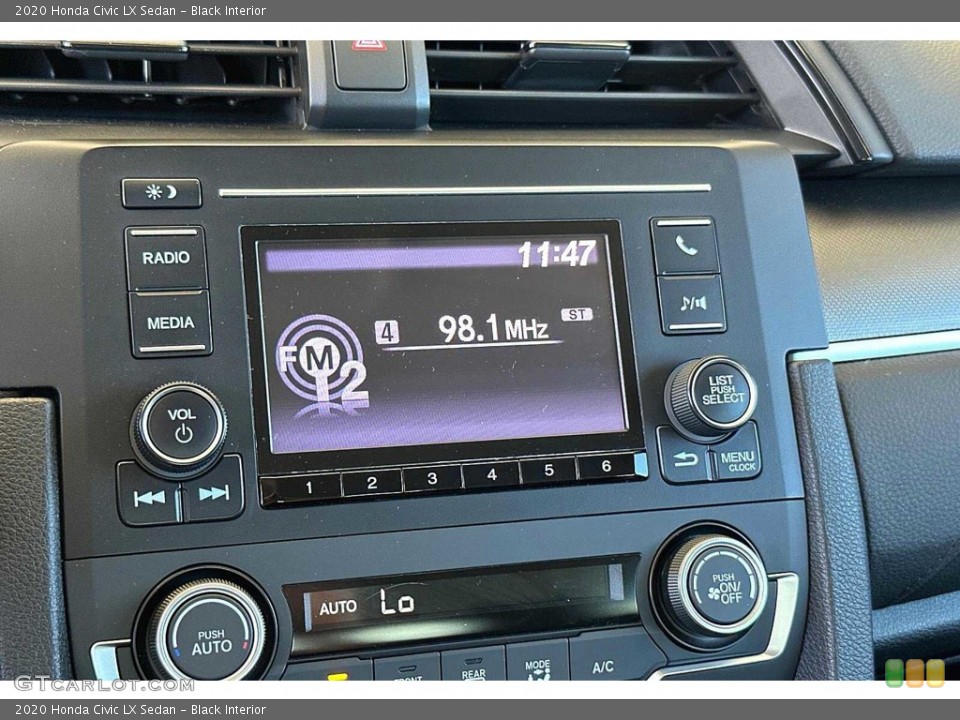 Black Interior Controls for the 2020 Honda Civic LX Sedan #146031732