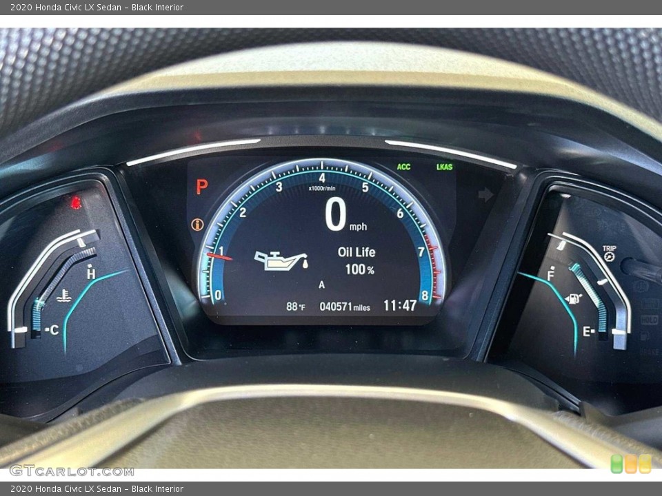 Black Interior Gauges for the 2020 Honda Civic LX Sedan #146031851