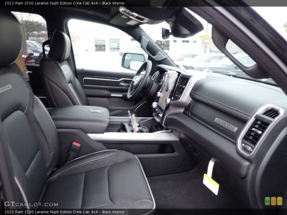 Black Interior Front Seat for the 2023 Ram 1500 Laramie Night Edition Crew Cab 4x4 #146036944