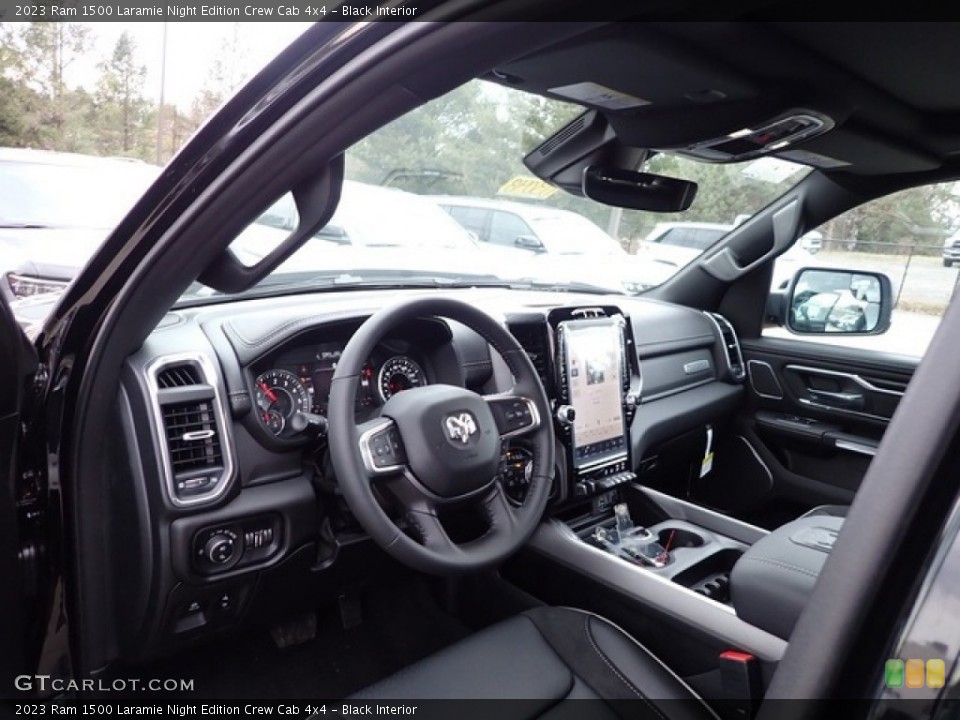 Black Interior Dashboard for the 2023 Ram 1500 Laramie Night Edition Crew Cab 4x4 #146036980
