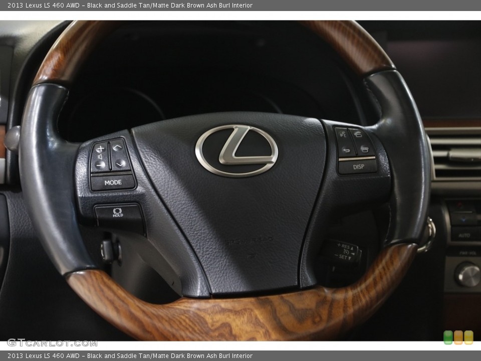 Black and Saddle Tan/Matte Dark Brown Ash Burl Interior Steering Wheel for the 2013 Lexus LS 460 AWD #146047386