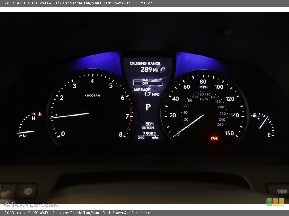 Black and Saddle Tan/Matte Dark Brown Ash Burl Interior Gauges for the 2013 Lexus LS 460 AWD #146047407