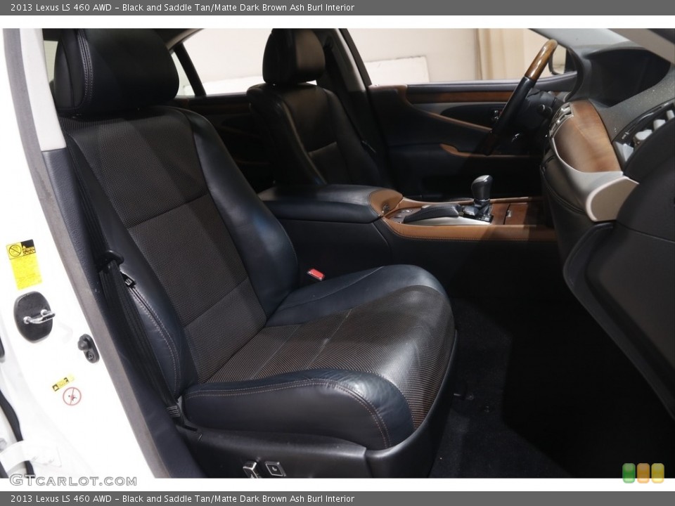 Black and Saddle Tan/Matte Dark Brown Ash Burl 2013 Lexus LS Interiors