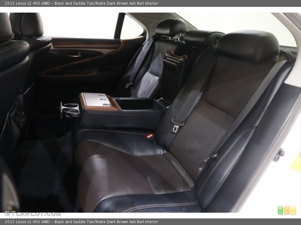 Black and Saddle Tan/Matte Dark Brown Ash Burl Interior Rear Seat for the 2013 Lexus LS 460 AWD #146047695