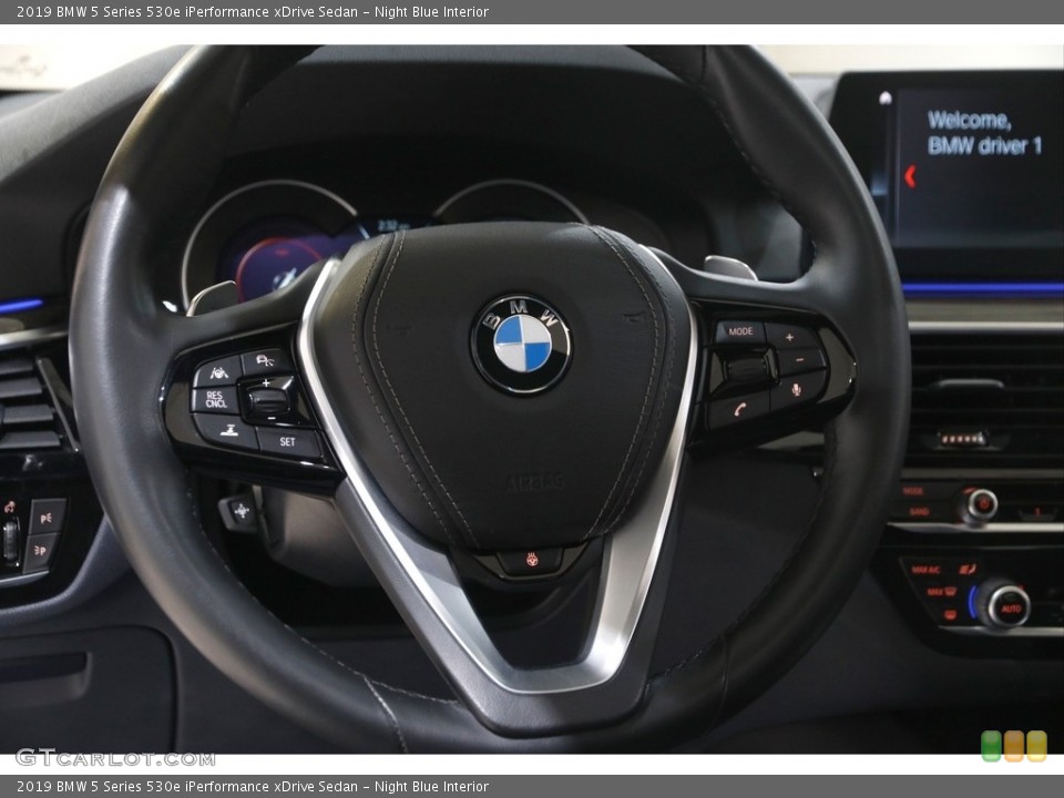 Night Blue Interior Steering Wheel for the 2019 BMW 5 Series 530e iPerformance xDrive Sedan #146050488