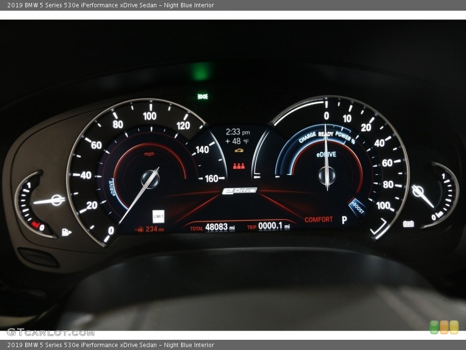 Night Blue Interior Gauges for the 2019 BMW 5 Series 530e iPerformance xDrive Sedan #146050509