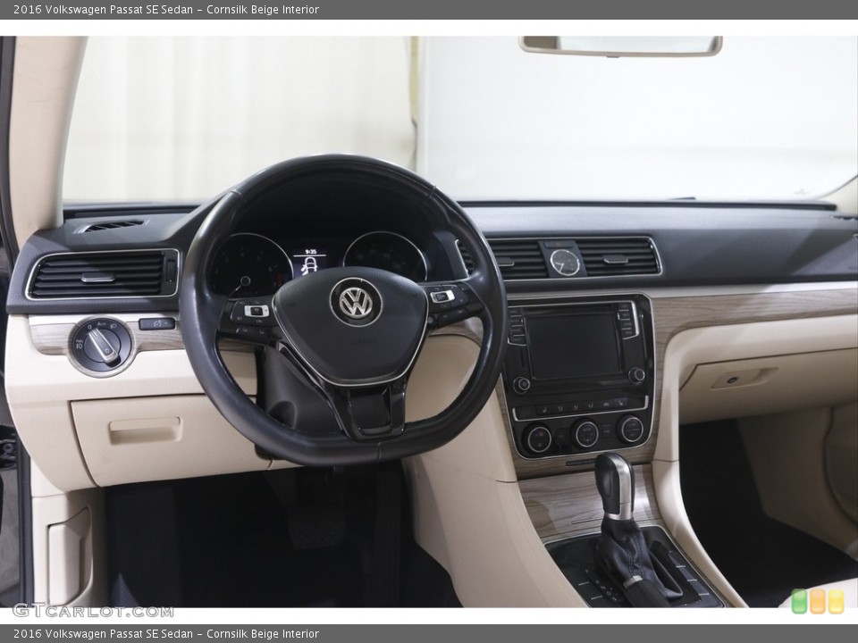 Cornsilk Beige Interior Dashboard for the 2016 Volkswagen Passat SE Sedan #146057043