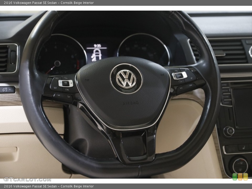 Cornsilk Beige Interior Steering Wheel for the 2016 Volkswagen Passat SE Sedan #146057065