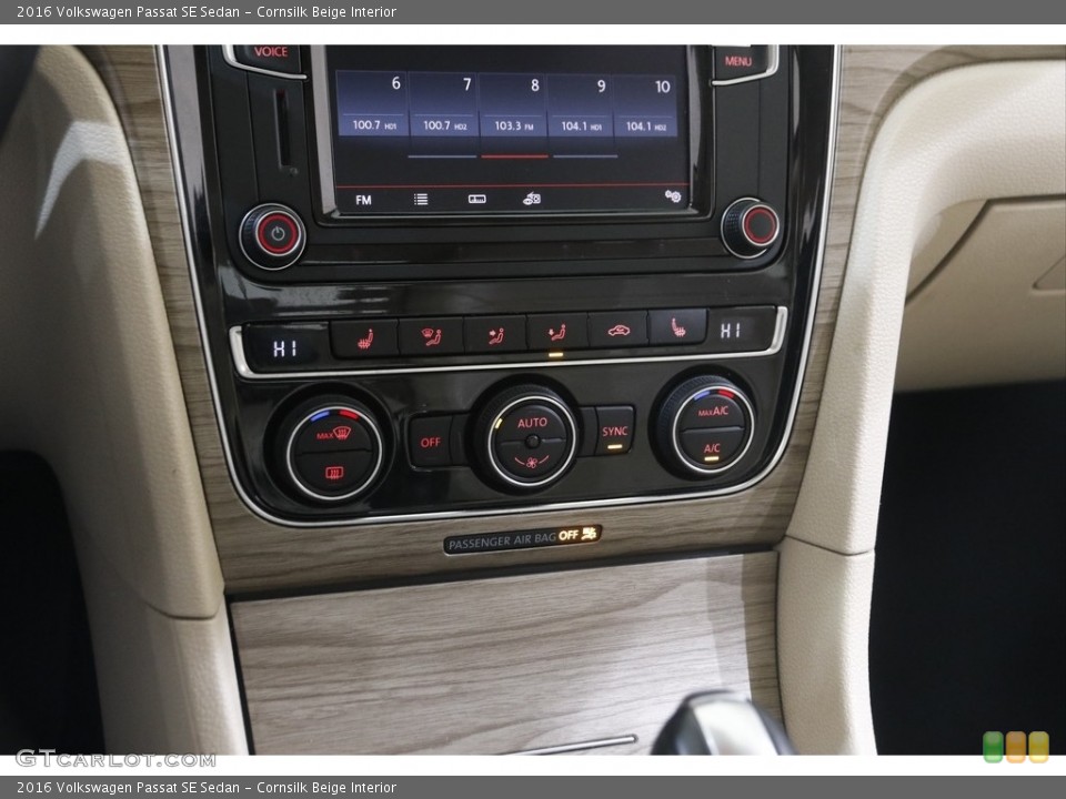 Cornsilk Beige Interior Controls for the 2016 Volkswagen Passat SE Sedan #146057201