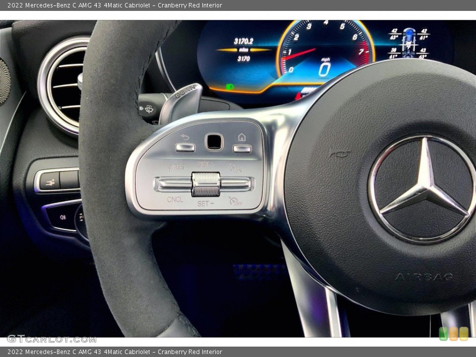 Cranberry Red Interior Steering Wheel for the 2022 Mercedes-Benz C AMG 43 4Matic Cabriolet #146057529