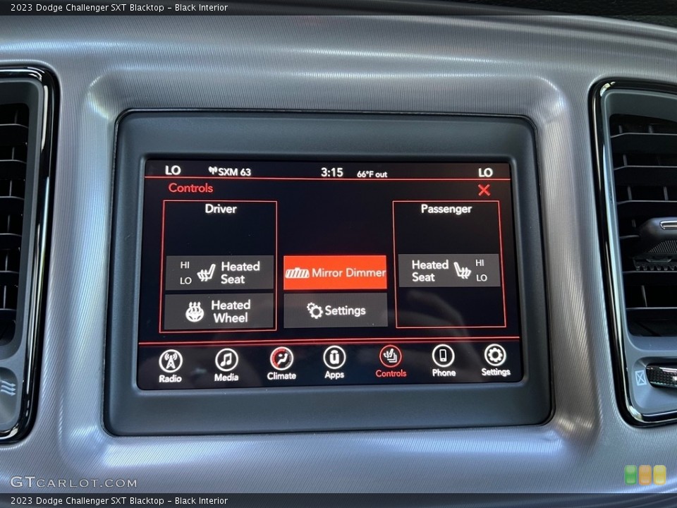 Black Interior Controls for the 2023 Dodge Challenger SXT Blacktop #146057765