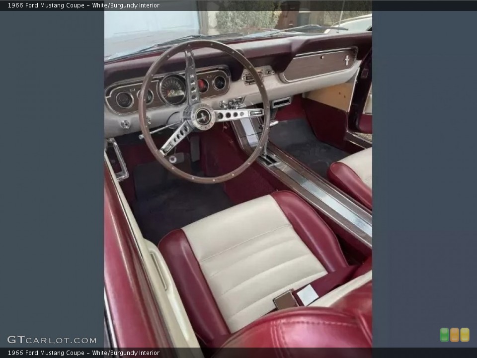 White/Burgundy Interior Photo for the 1966 Ford Mustang Coupe #146058124