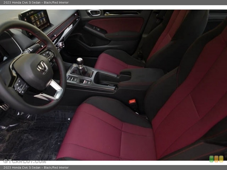Black/Red Interior Front Seat for the 2023 Honda Civic Si Sedan #146058442
