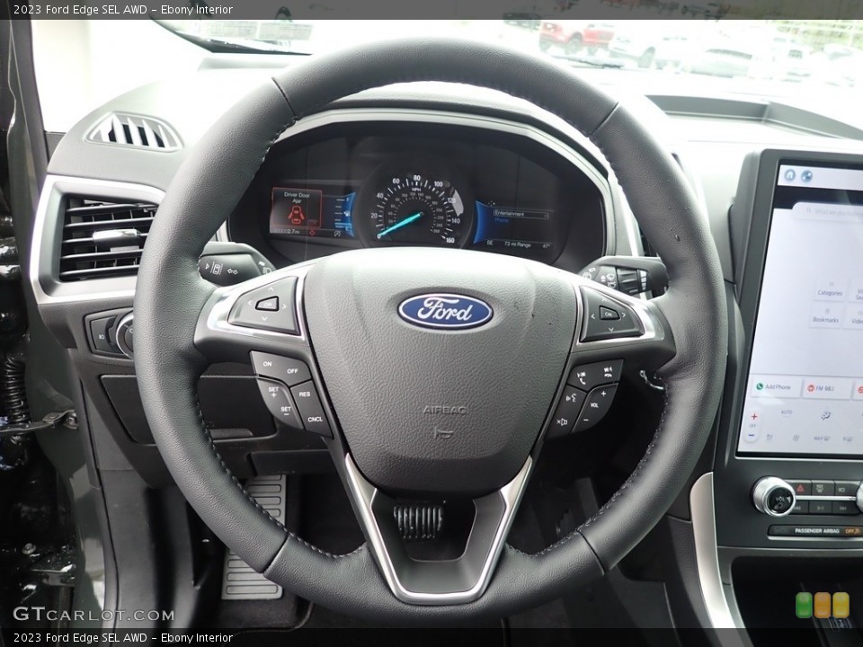 Ebony Interior Steering Wheel for the 2023 Ford Edge SEL AWD #146058912