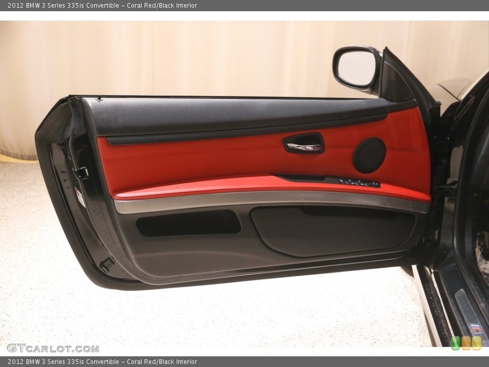 Coral Red/Black Interior Door Panel for the 2012 BMW 3 Series 335is Convertible #146062429