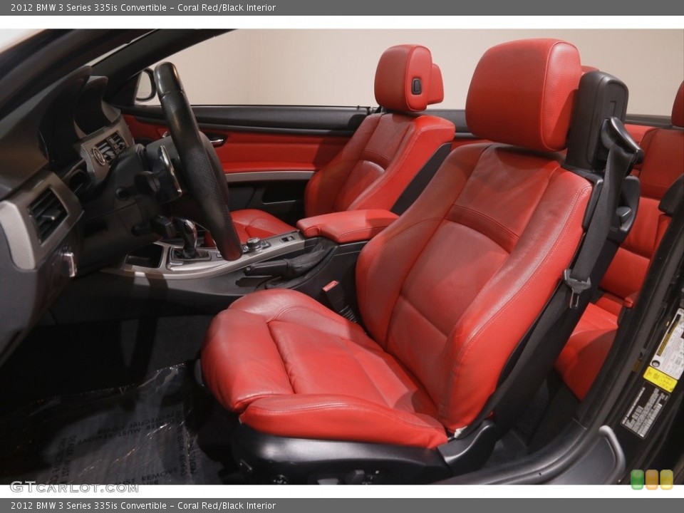Coral Red/Black Interior Front Seat for the 2012 BMW 3 Series 335is Convertible #146062440