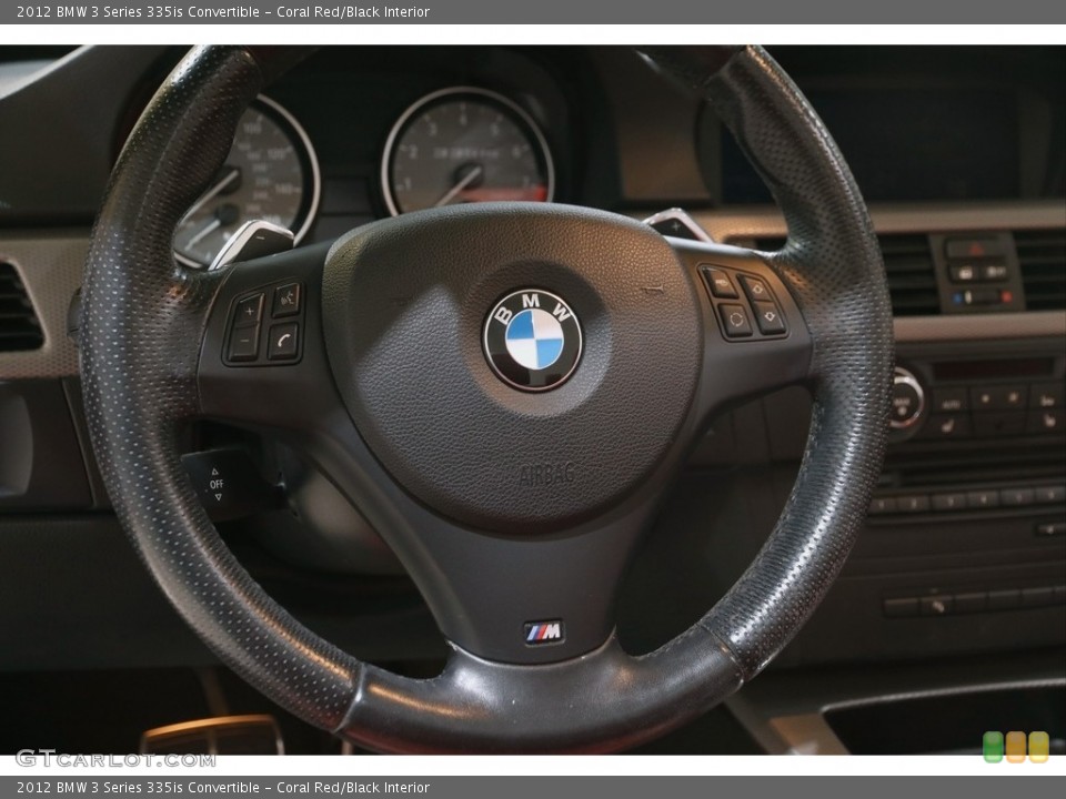 Coral Red/Black Interior Steering Wheel for the 2012 BMW 3 Series 335is Convertible #146062463
