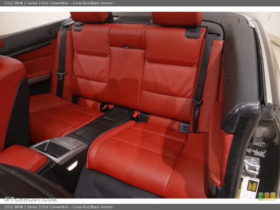 Coral Red/Black Interior Rear Seat for the 2012 BMW 3 Series 335is Convertible #146062598