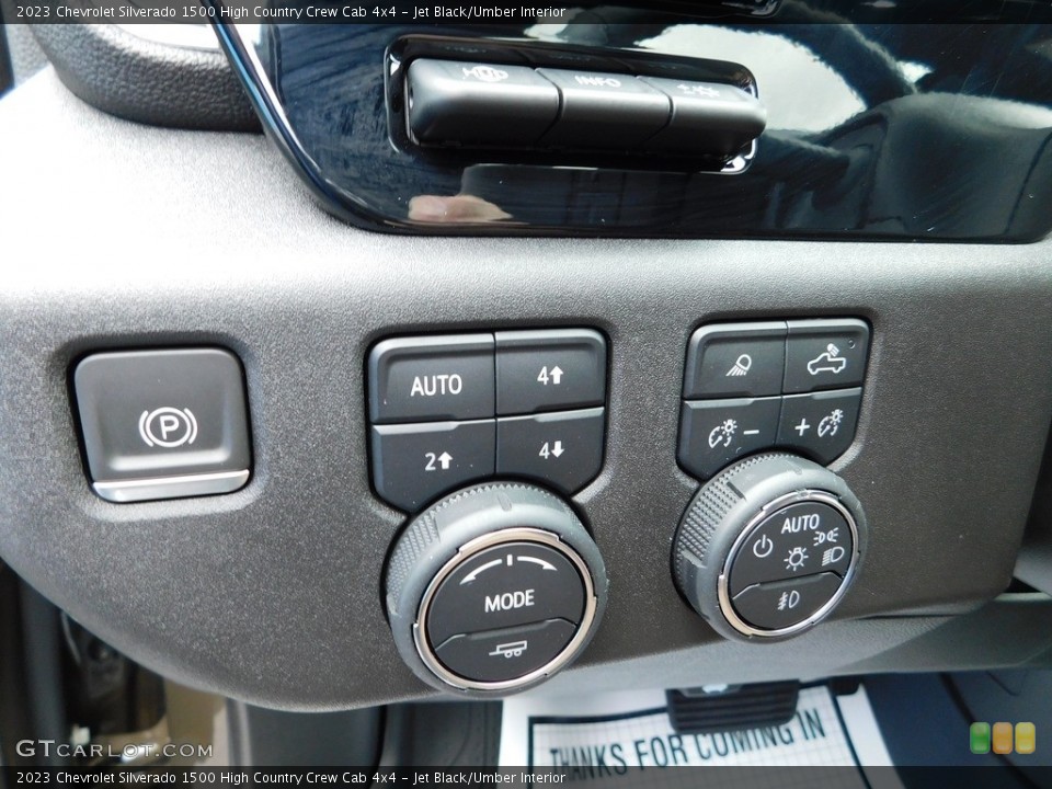 Jet Black/Umber Interior Controls for the 2023 Chevrolet Silverado 1500 High Country Crew Cab 4x4 #146065859