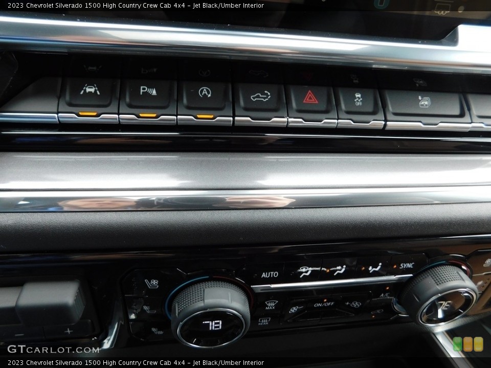 Jet Black/Umber Interior Controls for the 2023 Chevrolet Silverado 1500 High Country Crew Cab 4x4 #146066021