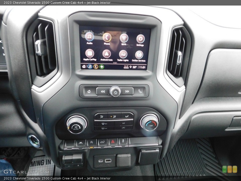 Jet Black Interior Controls for the 2023 Chevrolet Silverado 1500 Custom Crew Cab 4x4 #146067095
