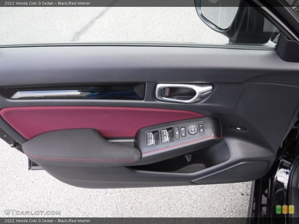 Black/Red Interior Door Panel for the 2022 Honda Civic Si Sedan #146069136