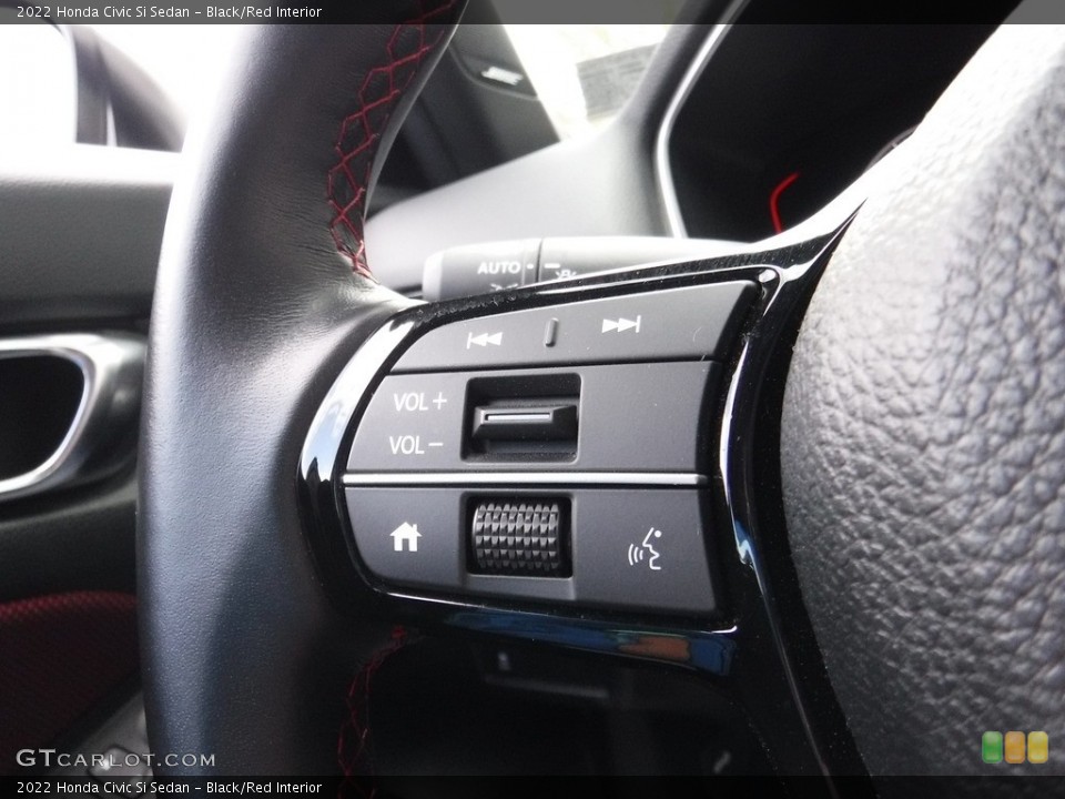 Black/Red Interior Steering Wheel for the 2022 Honda Civic Si Sedan #146069357