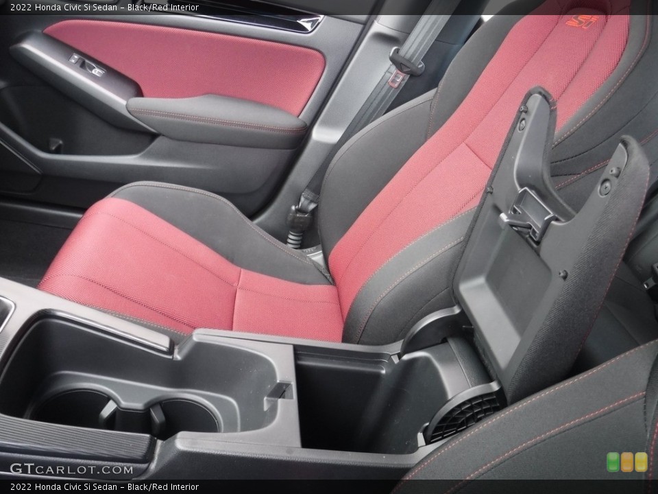 Black/Red Interior Front Seat for the 2022 Honda Civic Si Sedan #146069393