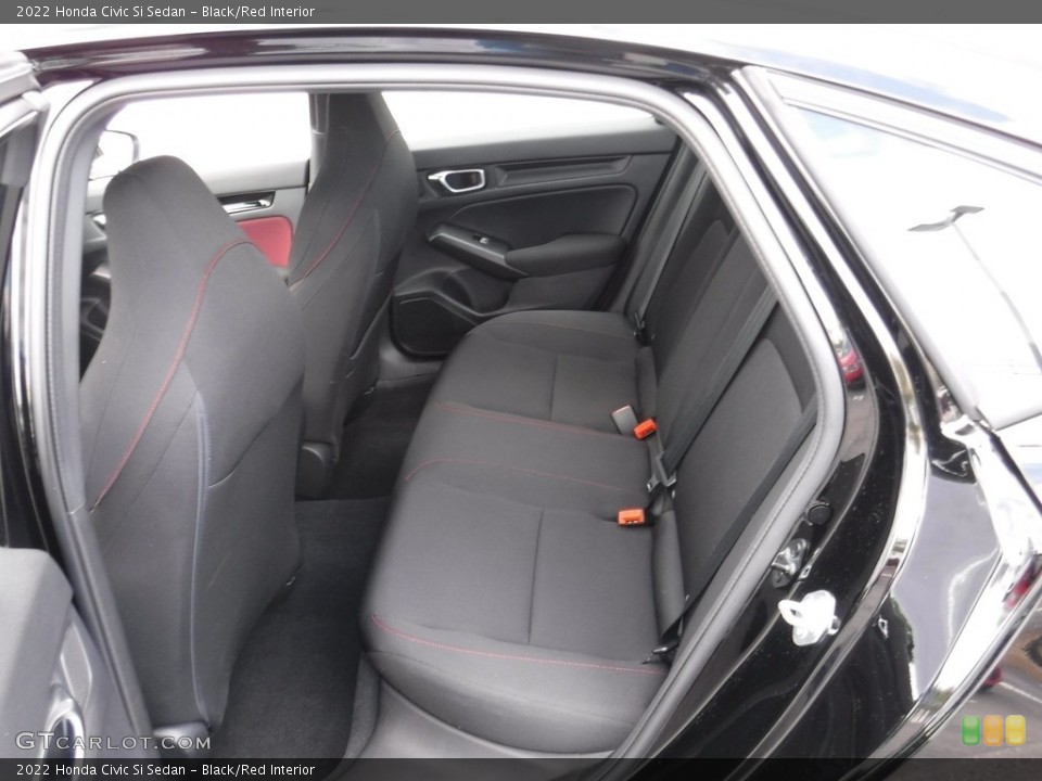Black/Red Interior Rear Seat for the 2022 Honda Civic Si Sedan #146069427