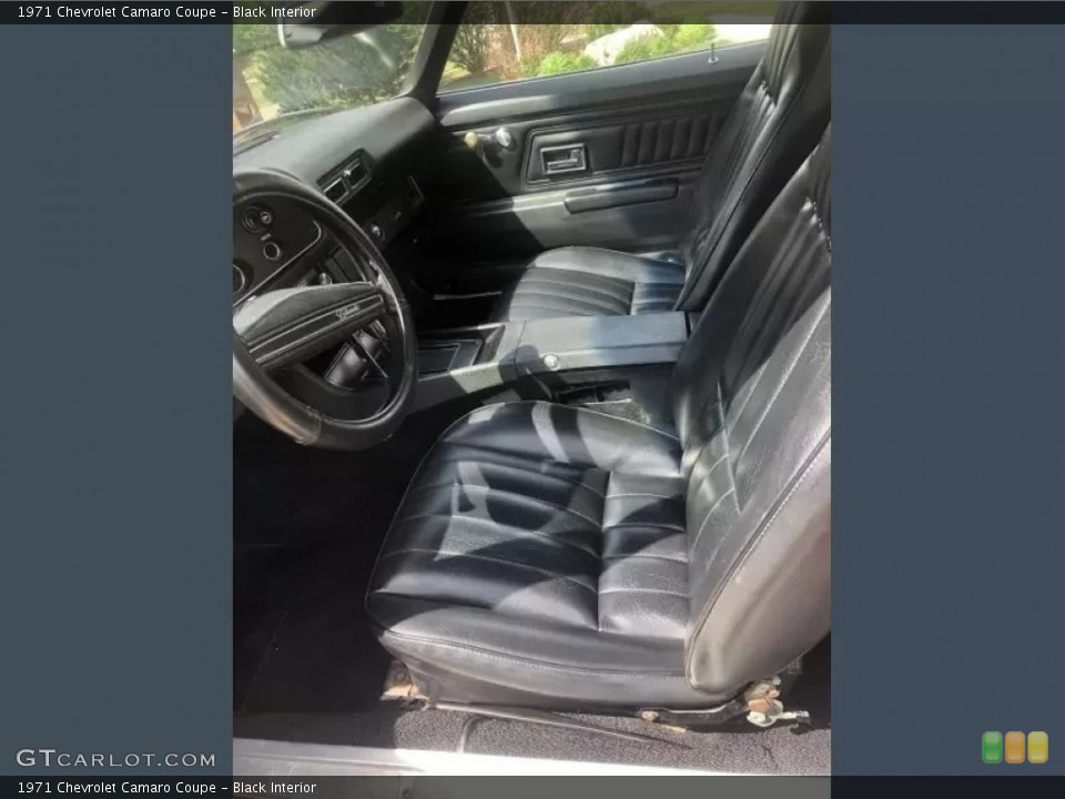Black Interior Front Seat for the 1971 Chevrolet Camaro Coupe #146069568