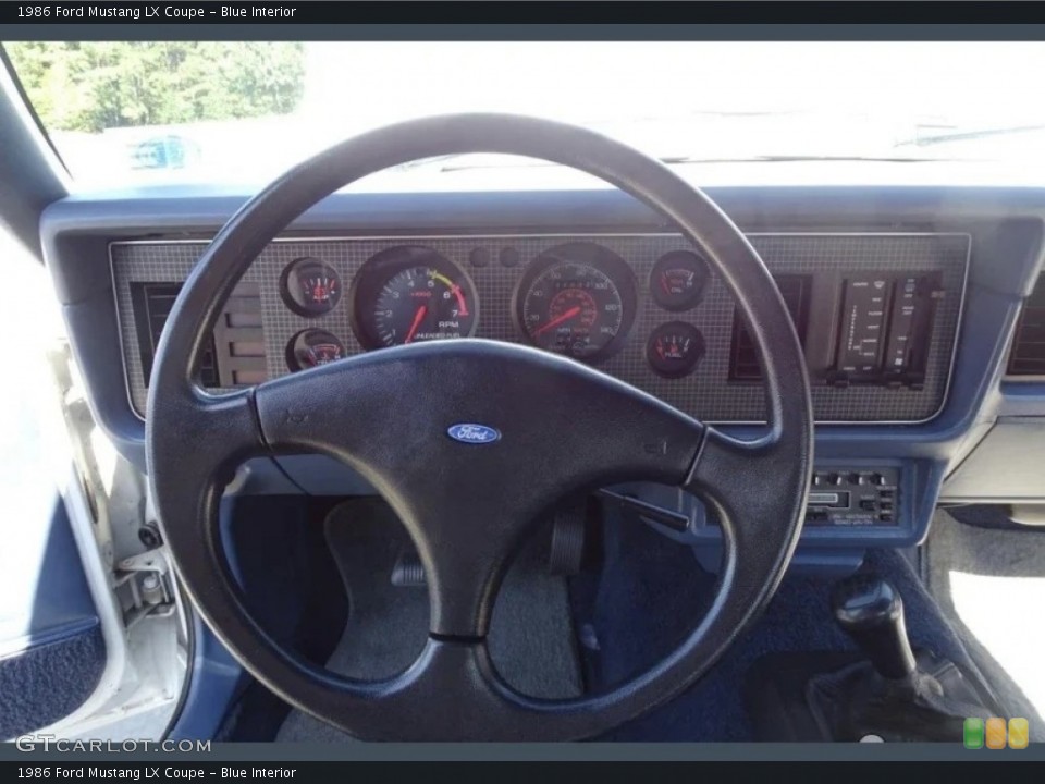 Blue Interior Steering Wheel for the 1986 Ford Mustang LX Coupe #146075868
