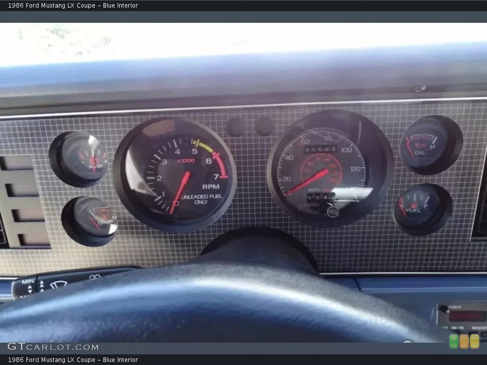 Blue Interior Gauges for the 1986 Ford Mustang LX Coupe #146075958