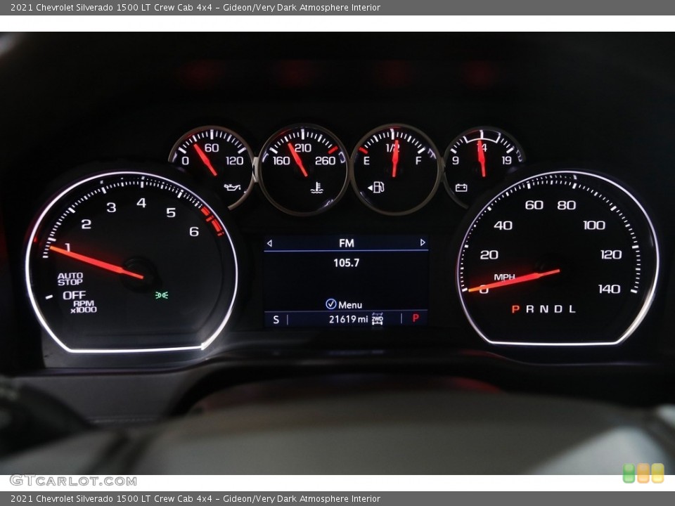 Gideon/Very Dark Atmosphere Interior Gauges for the 2021 Chevrolet Silverado 1500 LT Crew Cab 4x4 #146076345